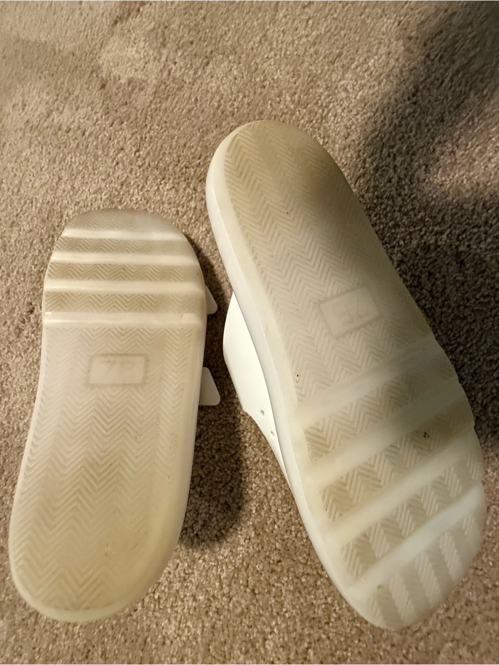 Tory Burch White Double-Strap Patent Slide Sandals with Gold Logo Buckles - Picture 4 of 4
